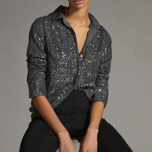 Anthropologie Sequin Buttondown